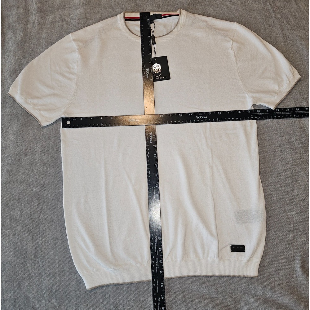 CADOGAN Men's Luxury White Linen Cotton Blend Short Sleeve Knit Brixton Medium - Picture 4 of 14